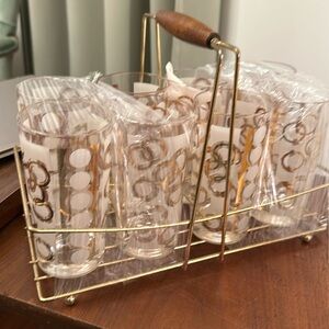 Vintage glasses with caddy.